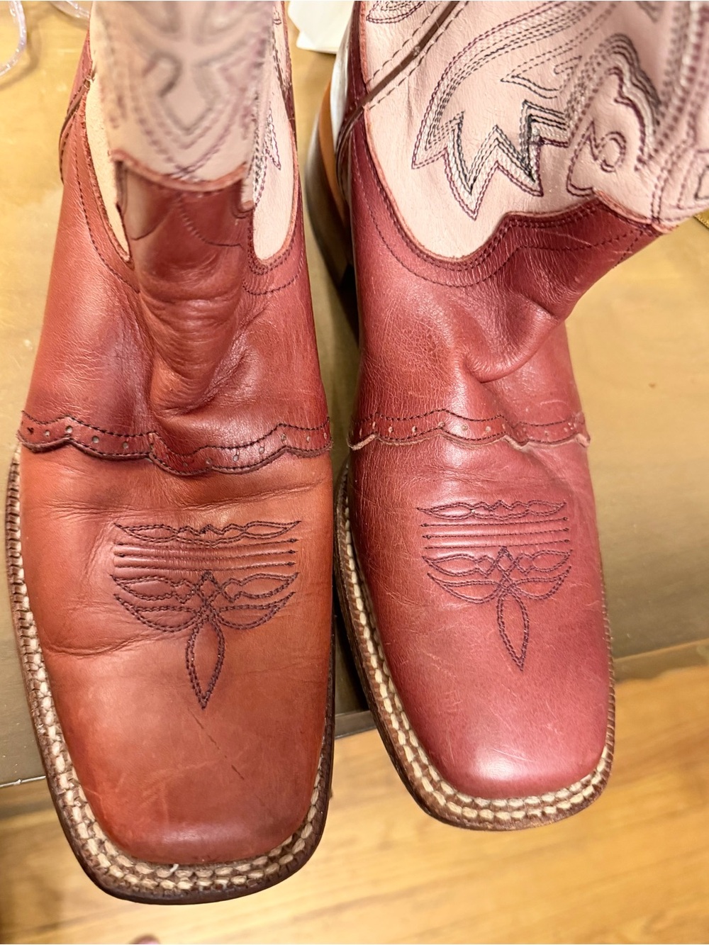 Double H Women’s Western Cowboy Boots Two Tone Brown Cream 8.5 - Picture 11 of 11